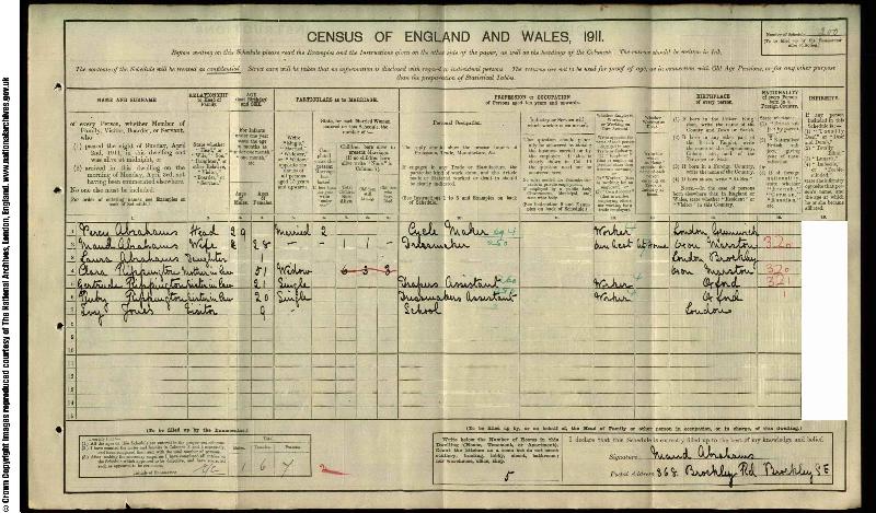 Rippington (Gertrude Winifred) 1911 Census